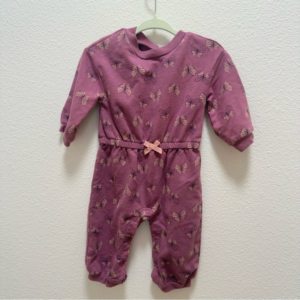 4/$20 Carter’s Purple Butterfly Kids One Piece Casual Girls 0001